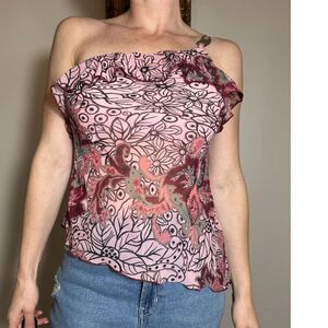 Y2K One Shoulder Hot Kiss Top Size Medium